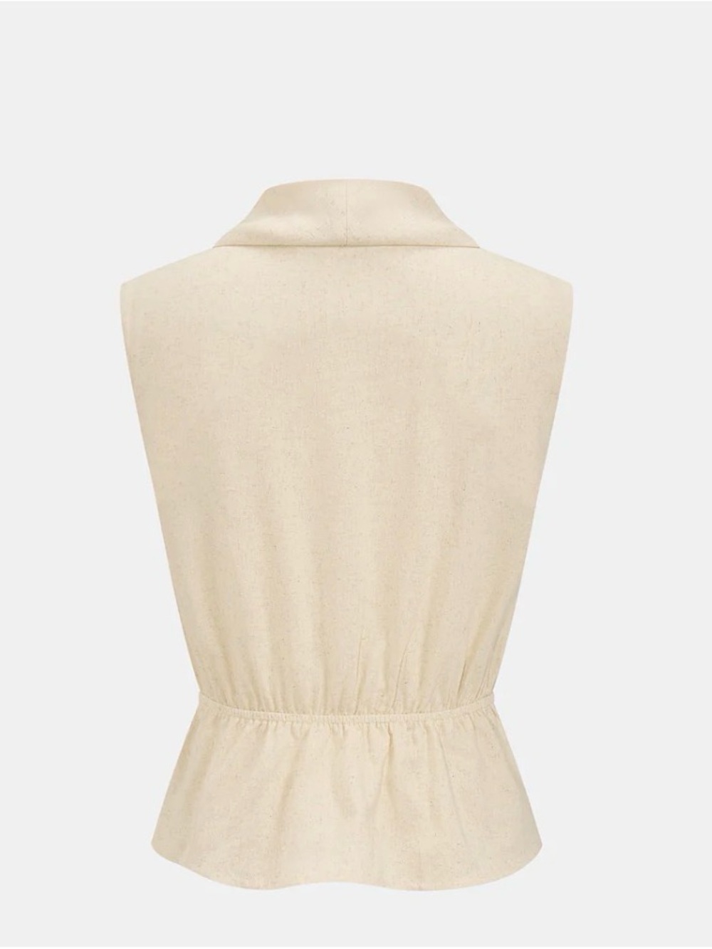 Commense Cream Sleeveless Draped Wrap Tank Top - Picture 2 of 4